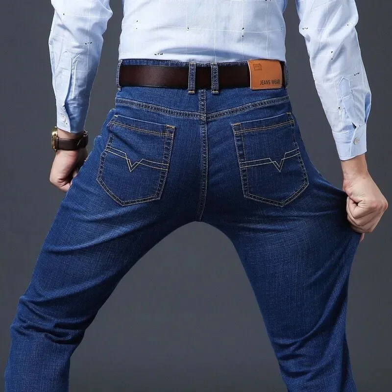 Jeans Men Autumn and Winter New Elastic Business Men's Pants Youth Men Straight Man Men's Adult Seasons A Comfortable Gentleman - Image 17