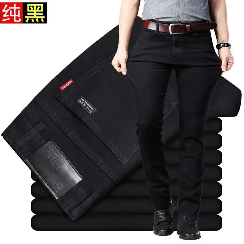 Jeans Men Autumn and Winter New Elastic Business Men's Pants Youth Men Straight Man Men's Adult Seasons A Comfortable Gentleman - Image 18