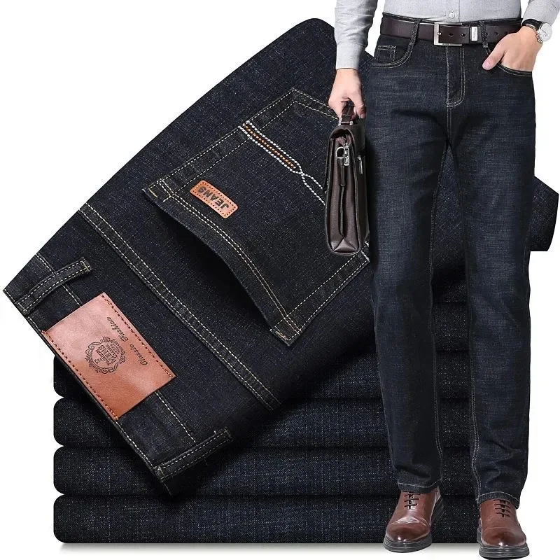 Jeans Men Autumn and Winter New Elastic Business Men's Pants Youth Men Straight Man Men's Adult Seasons A Comfortable Gentleman - Image 19