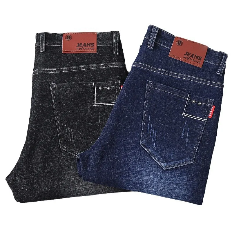 Jeans Men Autumn and Winter New Elastic Business Men's Pants Youth Men Straight Man Men's Adult Seasons A Comfortable Gentleman - Image 5