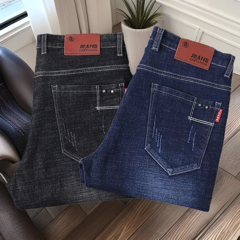 Jeans Men Autumn and Winter New Elastic Business Men's Pants Youth Men Straight Man Men's Adult Seasons A Comfortable Gentleman - Image 6