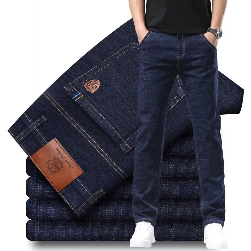 Jeans Men Autumn and Winter New Elastic Business Men's Pants Youth Men Straight Man Men's Adult Seasons A Comfortable Gentleman - Image 9