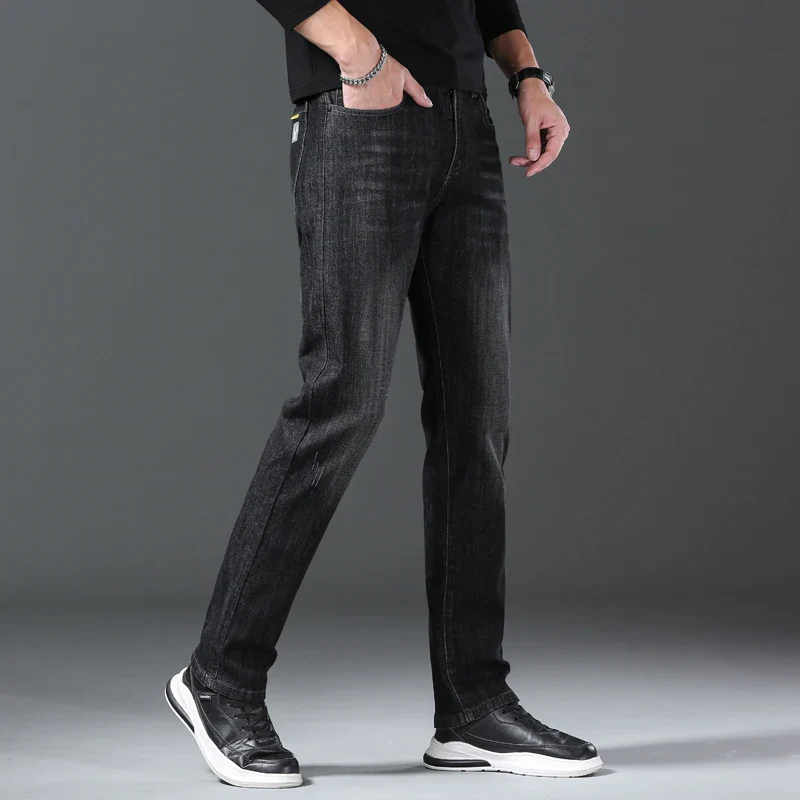 Jeans men straight tube loose 2024 autumn new item business elastic men's versatile casual pants trendy brand long pants men - Image 10
