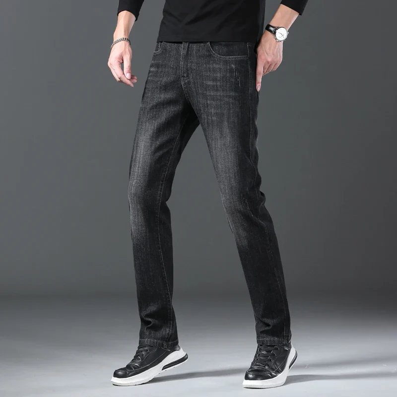 Jeans men straight tube loose 2024 autumn new item business elastic men's versatile casual pants trendy brand long pants men - Image 13