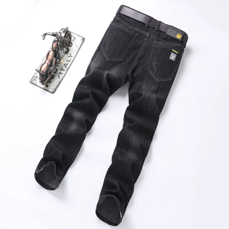 Jeans men straight tube loose 2024 autumn new item business elastic men's versatile casual pants trendy brand long pants men - Image 5