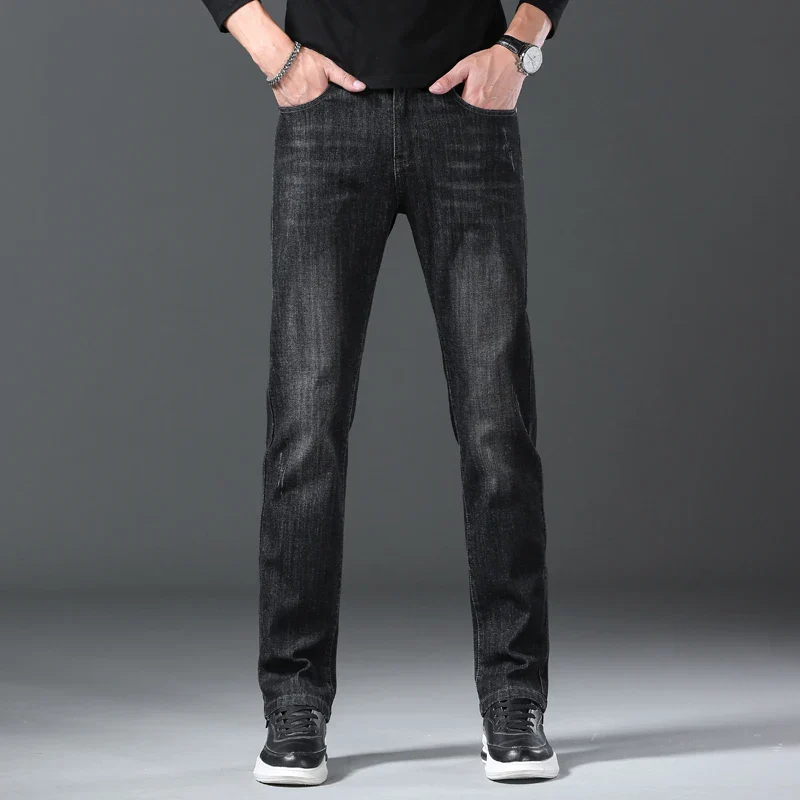 Jeans men straight tube loose 2024 autumn new item business elastic men's versatile casual pants trendy brand long pants men - Image 11