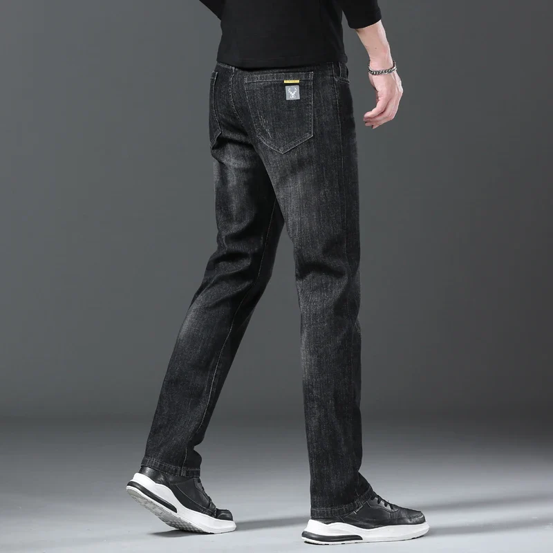 Jeans men straight tube loose 2024 autumn new item business elastic men's versatile casual pants trendy brand long pants men - Image 12