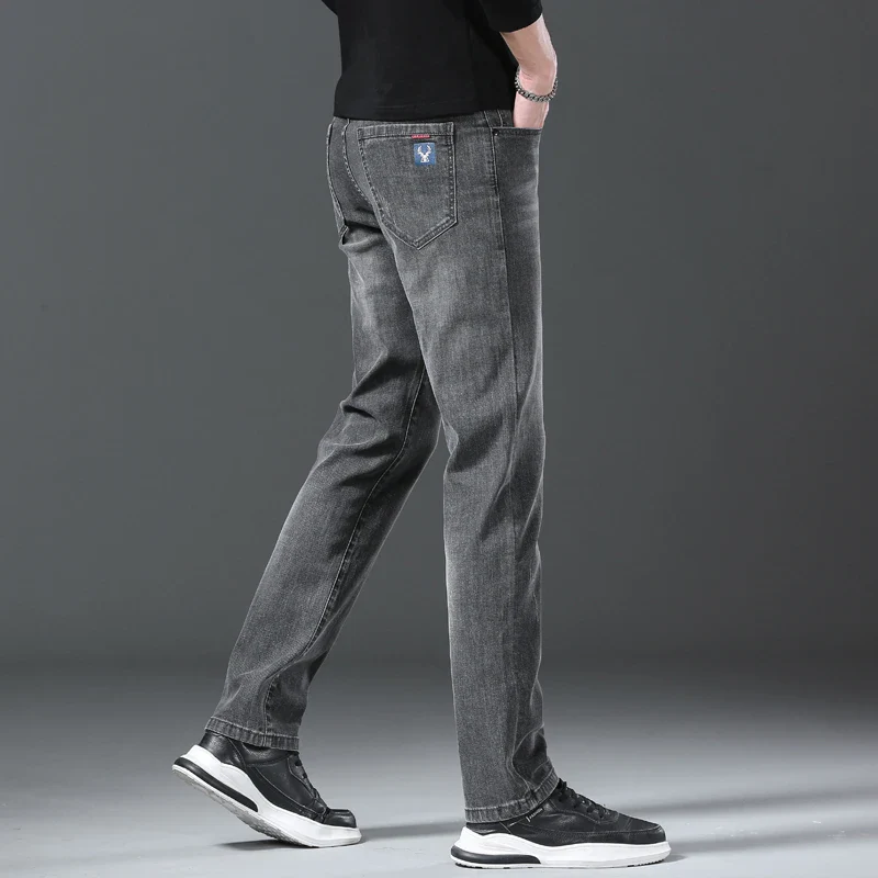 Jeans men straight tube loose 2024 autumn new item business elastic men's versatile casual pants trendy brand long pants men - Image 14