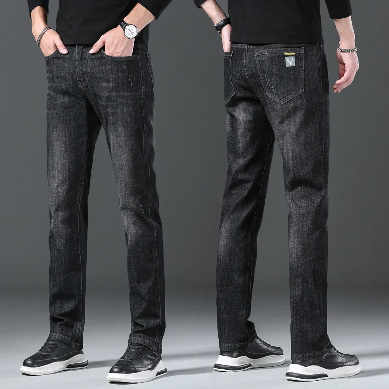 Jeans men straight tube loose 2024 autumn new item business elastic men's versatile casual pants trendy brand long pants men - Image 9