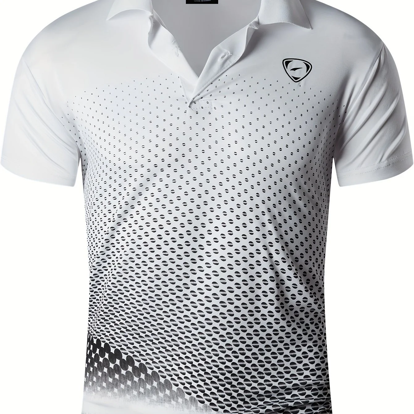 Jeansian Men's Lightweight Breathable Sport Shirt - Vibrant Orange All-Over Dot Print, Stretch Polyester Short Sleeve with Collar & Button Placket for Tennis Golf Bowling, Regular Fit All-Season Casual Athletic Wear, Tennis A - Image 13
