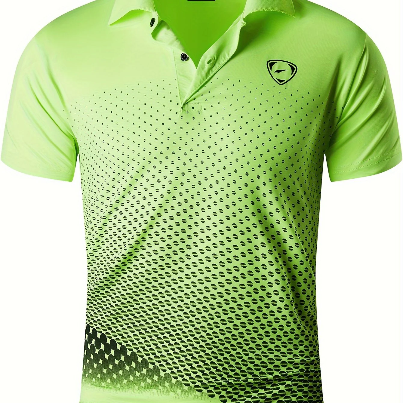 Jeansian Men's Lightweight Breathable Sport Shirt - Vibrant Orange All-Over Dot Print, Stretch Polyester Short Sleeve with Collar & Button Placket for Tennis Golf Bowling, Regular Fit All-Season Casual Athletic Wear, Tennis A - Image 16