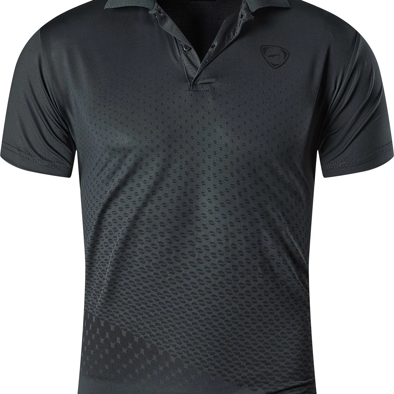 Jeansian Men's Lightweight Breathable Sport Shirt - Vibrant Orange All-Over Dot Print, Stretch Polyester Short Sleeve with Collar & Button Placket for Tennis Golf Bowling, Regular Fit All-Season Casual Athletic Wear, Tennis A - Image 19