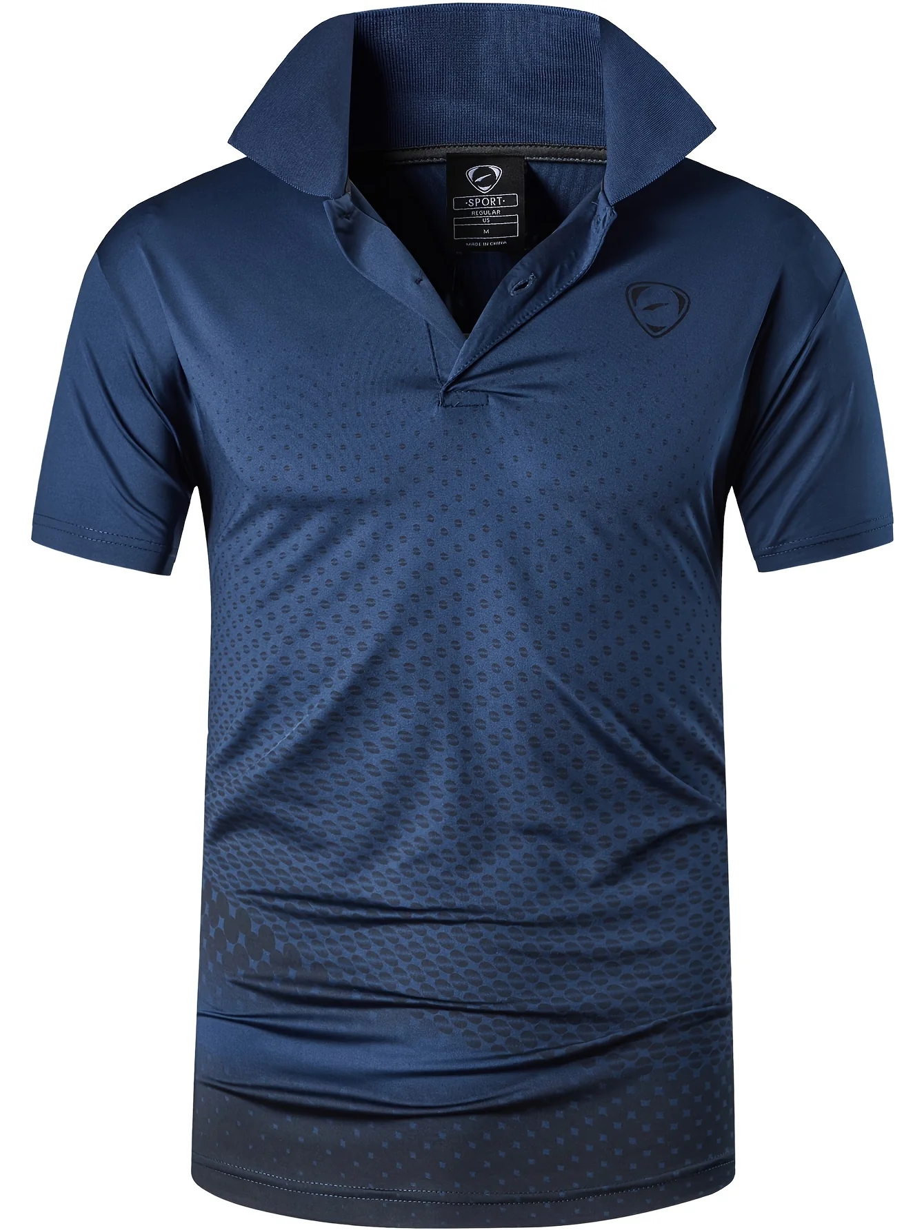 Jeansian Men's Lightweight Breathable Sport Shirt - Vibrant Orange All-Over Dot Print, Stretch Polyester Short Sleeve with Collar & Button Placket for Tennis Golf Bowling, Regular Fit All-Season Casual Athletic Wear, Tennis A - Image 5