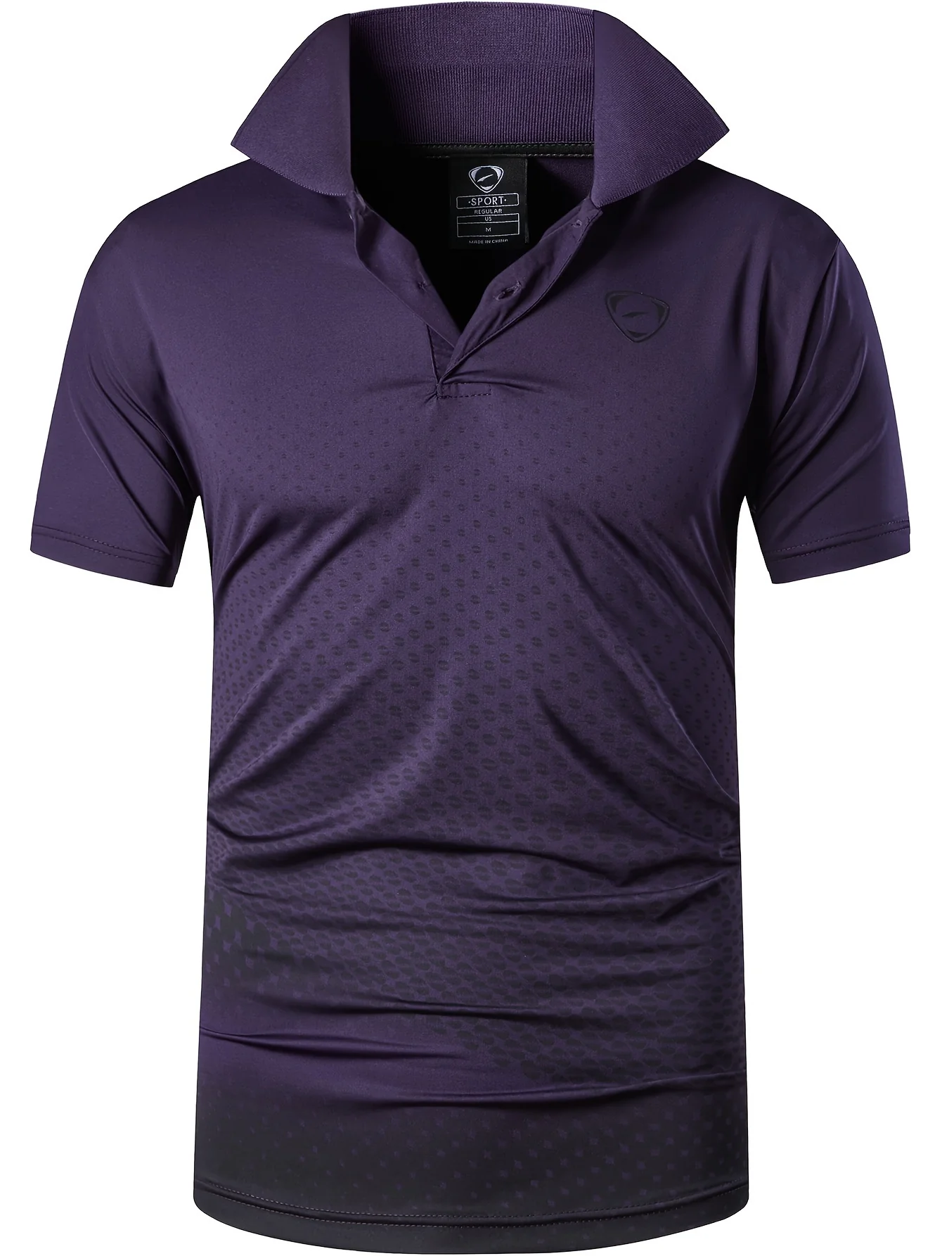 Jeansian Men's Lightweight Breathable Sport Shirt - Vibrant Orange All-Over Dot Print, Stretch Polyester Short Sleeve with Collar & Button Placket for Tennis Golf Bowling, Regular Fit All-Season Casual Athletic Wear, Tennis A - Image 9