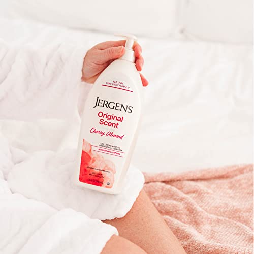Jergens Original Scent Body Lotion, Dry Skin Moisturizer with HYDRALUCENCE blend and Cherry Almond Essence, for Long Lasting Skin Hydration, 21 Ounce (3 Pack) - Image 7