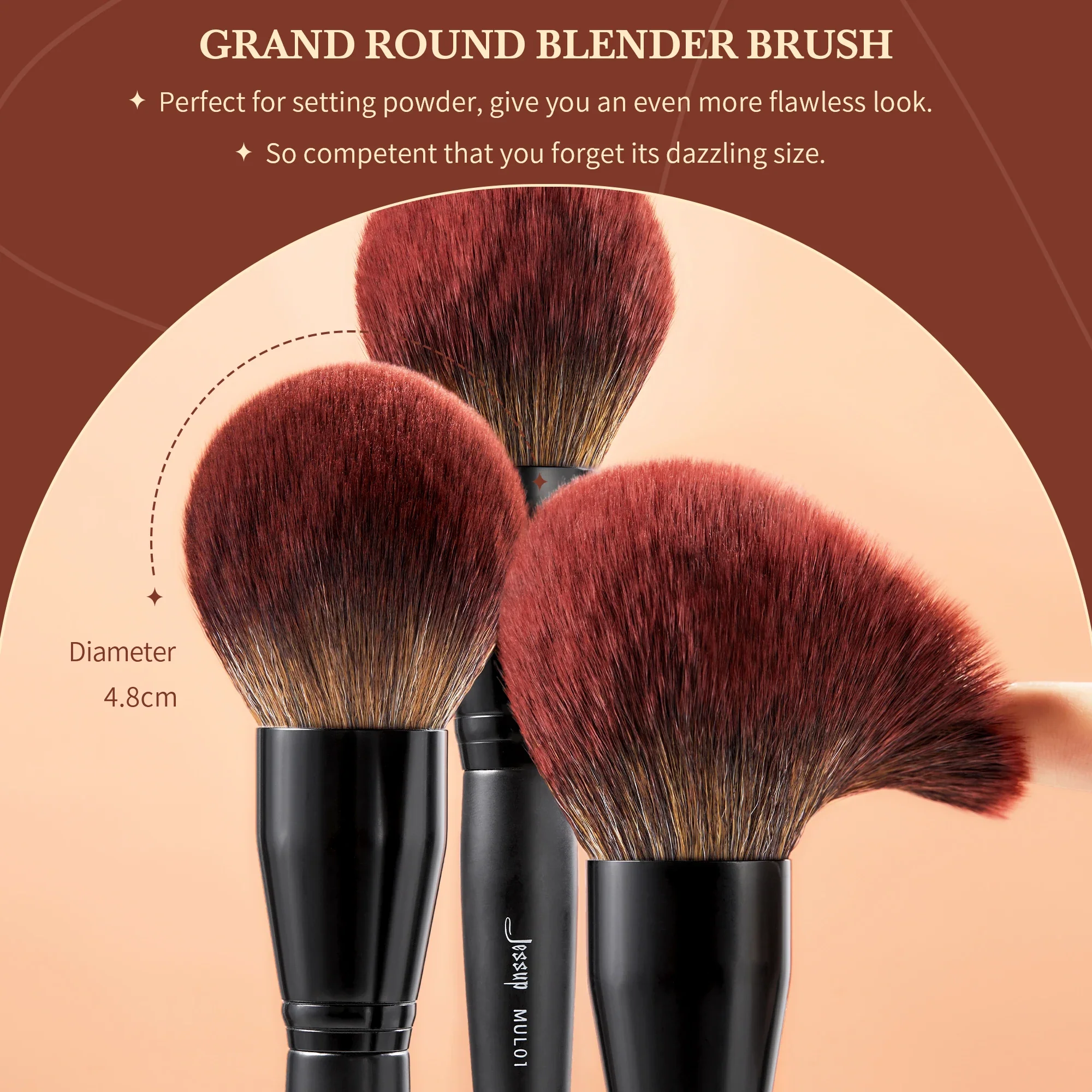 Jessup Makeup Brushes set,3-21pcs Premium Synthetic Big Powder Brush Foundation Concealer Eyeshadow Eyeliner Spoolie Wooden T271 - Image 4