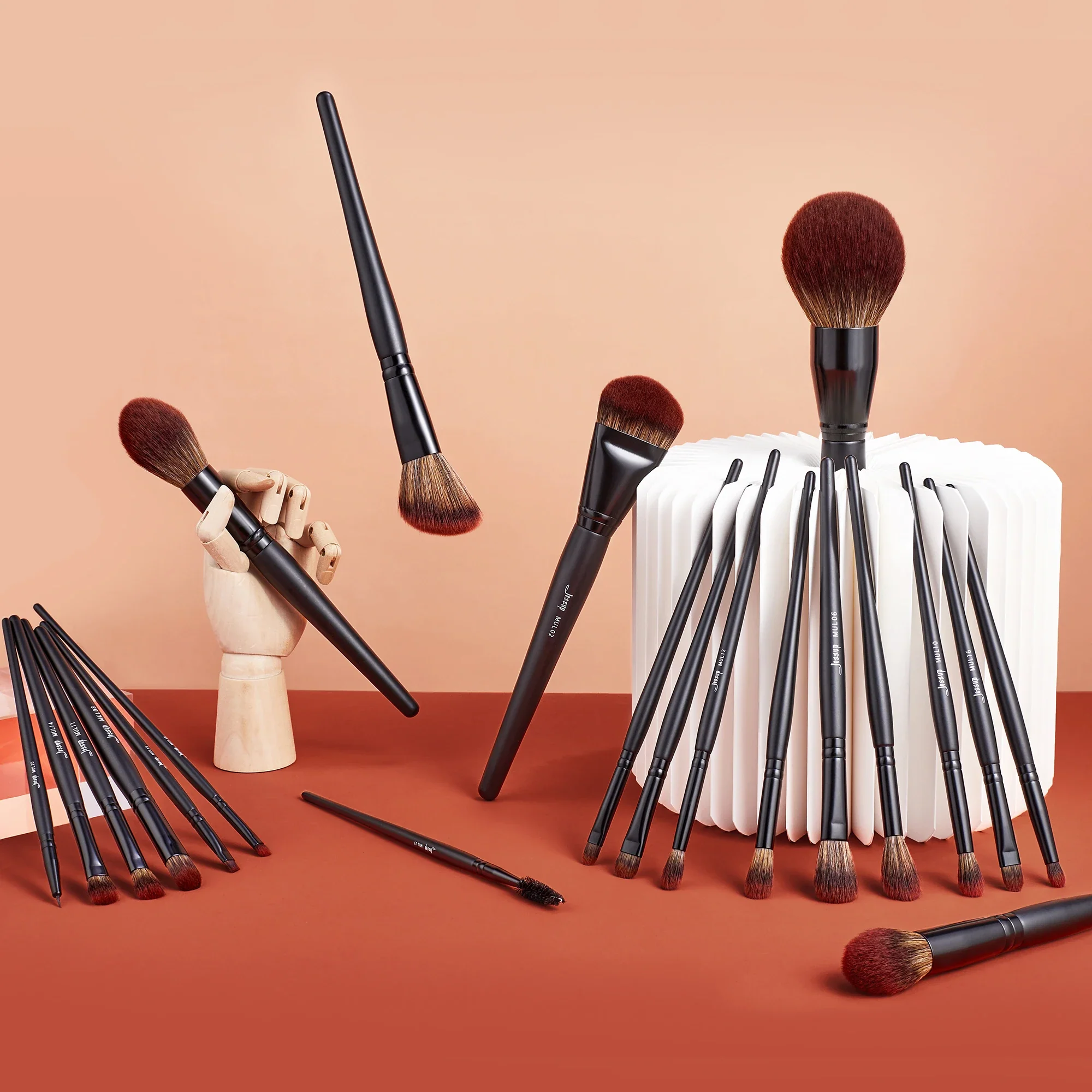 Jessup Makeup Brushes set,3-21pcs Premium Synthetic Big Powder Brush Foundation Concealer Eyeshadow Eyeliner Spoolie Wooden T271 - Image 6