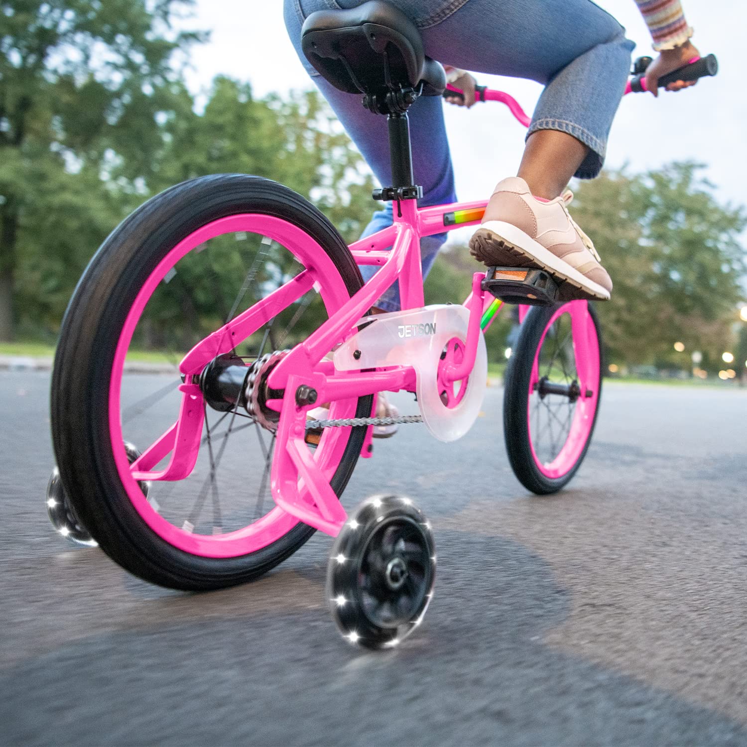 Jetson Light Rider M 16” Wheels Kids’ Light-up Unisex Bike, Ages 3+, Includes Light-up Frame and Light-up Training Wheels, Three Different Light Modes, Seven Color Options, Easily Adjustable Handlebar - Image 2