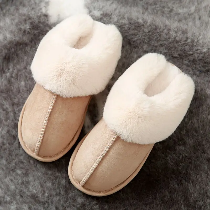 JIANBUDAN Plush warm Home flat slippers Lightweight soft comfortable winter slippers Women's cotton shoes Indoor plush slippers - Image 8