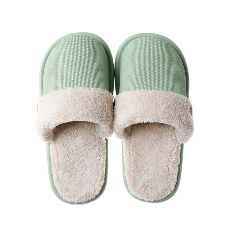JIANBUDAN Plush warm Home flat slippers Lightweight soft comfortable winter slippers Women's cotton shoes Indoor plush slippers - Image 9