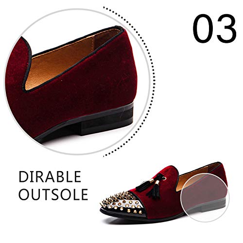 JITAI Brand Men Loafers Spring and Autumn Men Casual Penny Loafer Shoes Men's Dress Shoes Plus Size, Red/04, 7 US - Image 6