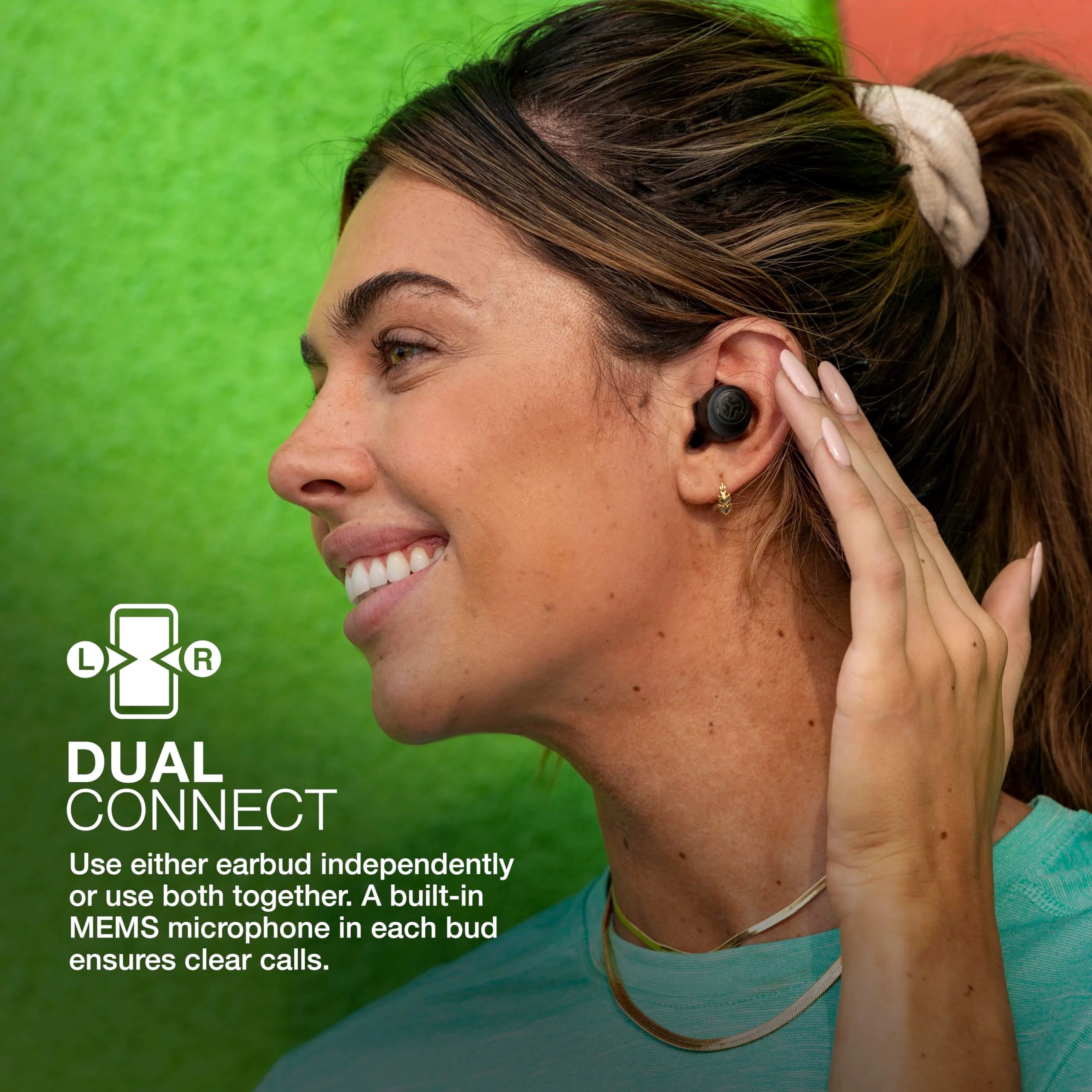 JLab Go Air Pop True Wireless Bluetooth Earbuds + Charging Case, Black, Dual Connect, IPX4 Sweat Resistance, Bluetooth 5.1 Connection, 3 EQ Sound Settings Signature, Balanced, Bass Boost - Image 5