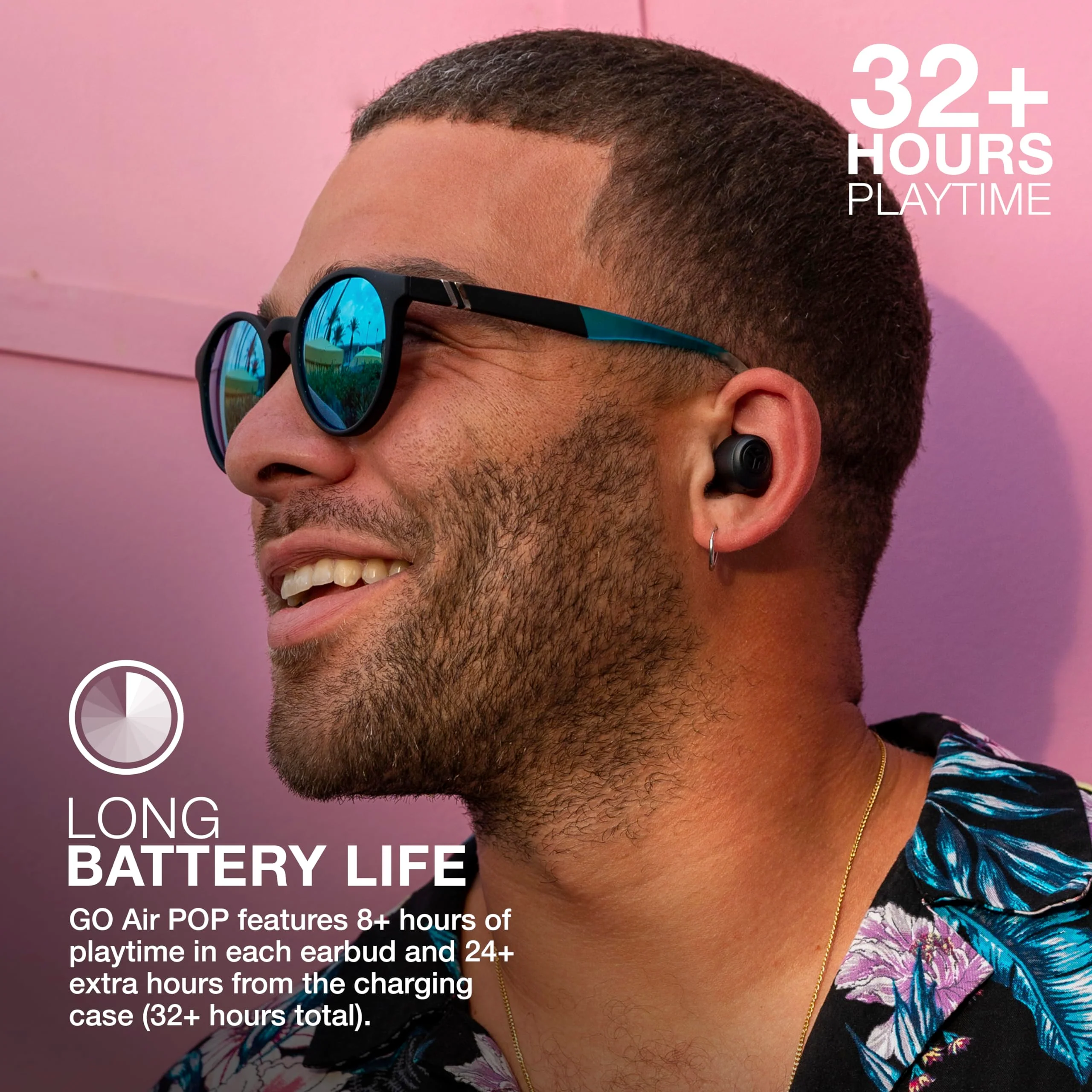 JLab Go Air Pop True Wireless Bluetooth Earbuds + Charging Case, Black, Dual Connect, IPX4 Sweat Resistance, Bluetooth 5.1 Connection, 3 EQ Sound Settings Signature, Balanced, Bass Boost - Image 6