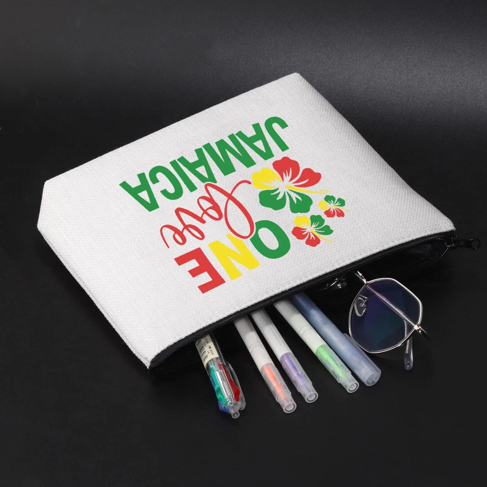 JNIAP Jamaica Gifts For Women Jamaica Vacation Cosmetic Bag One Love Jamaica Makeup Pouch Jamaican Souvenirs Travel Bag - Image 5