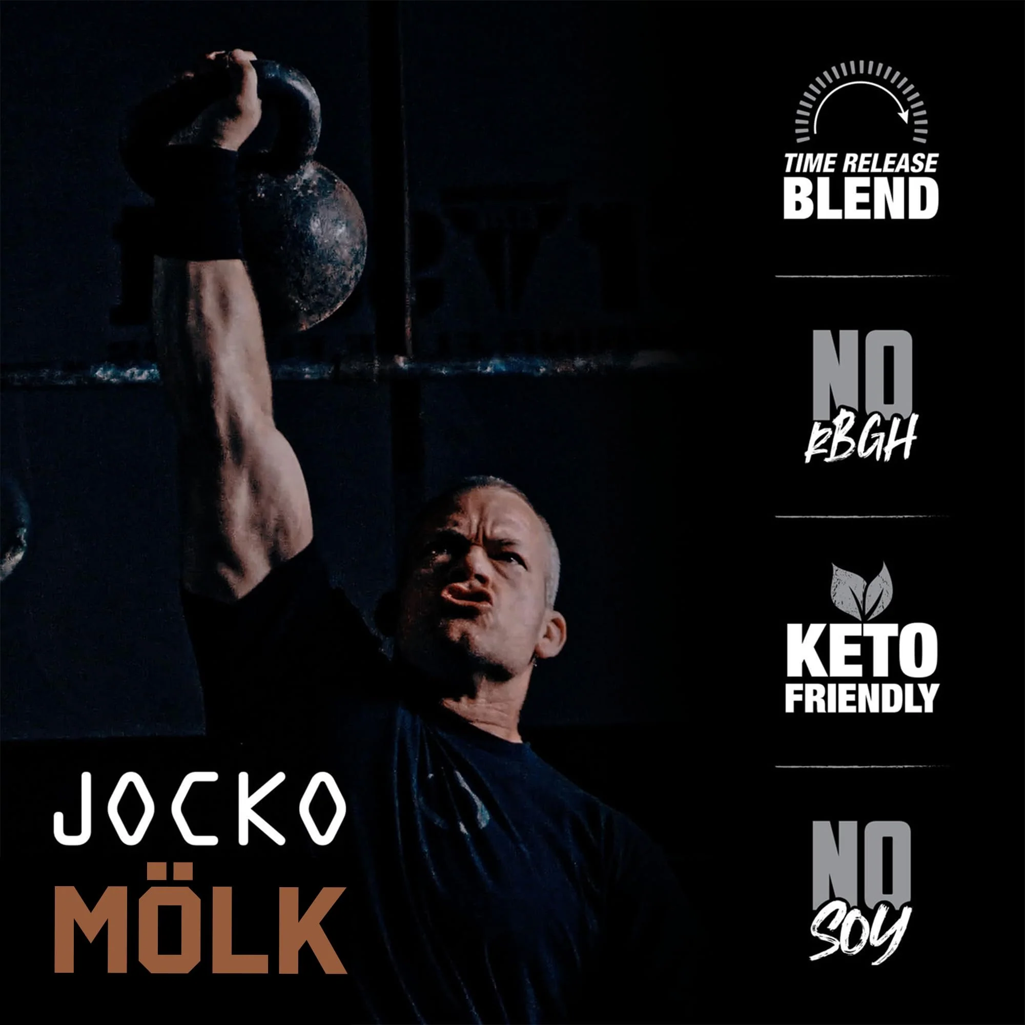 Jocko Mölk Whey Protein Powder (Chocolate) - Keto, Probiotics, Grass Fed, Digestive Enzymes, Amino Acids, Sugar Free Monk Fruit Blend - Supports Muscle Recovery & Growth - 31 Servings (New 2lb Bag) - Image 3