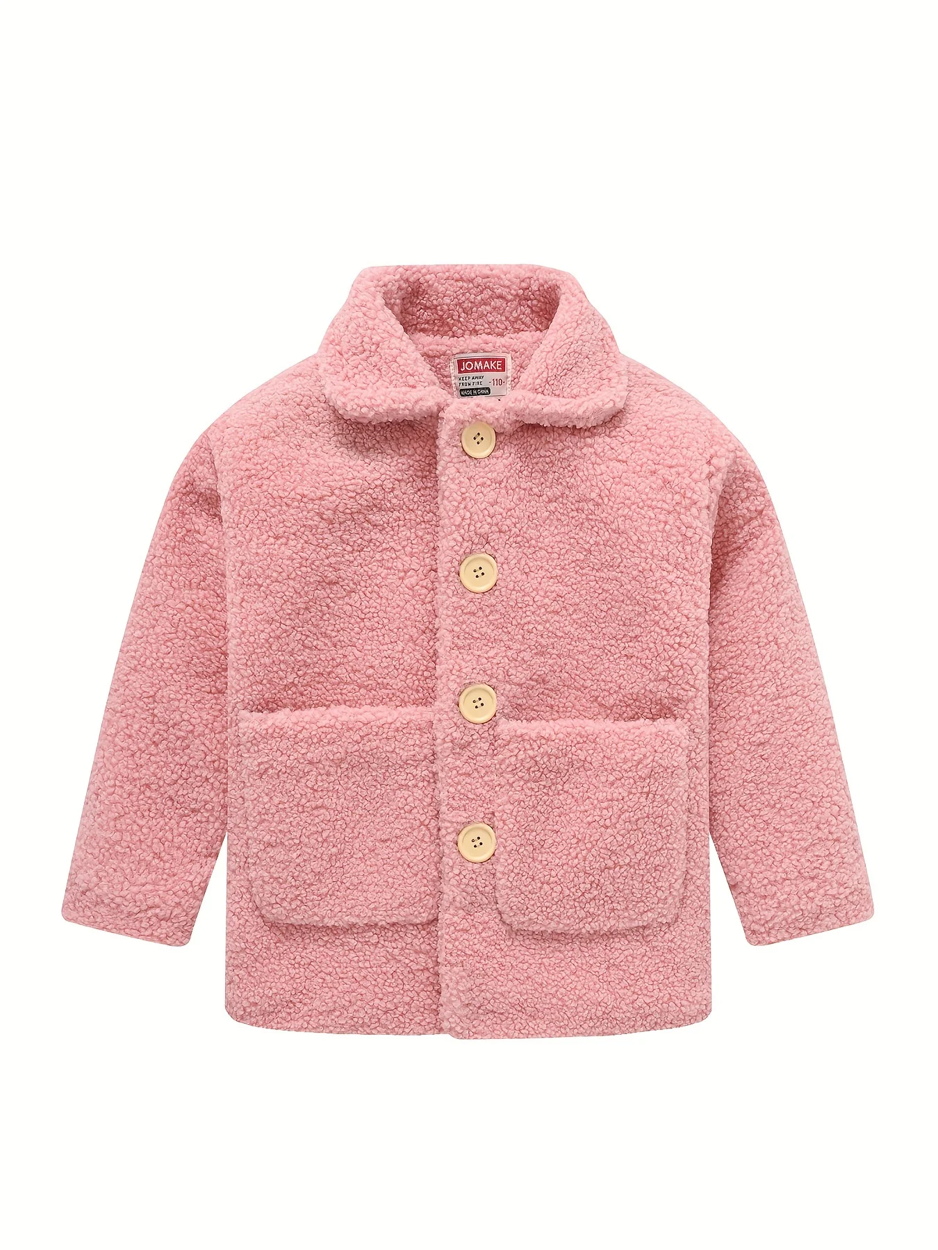 JOMAKE Girls' Winter Coat - Pastel Pink & Ombre Jacket with Button Front Closure, Soft Fleece-Lined Lapel Collar, Non-Stretchy Fabric for Everyday & Formal Events, Long Sleeve Casual Outerwear for School, Travel - Cute Korean - Image 45