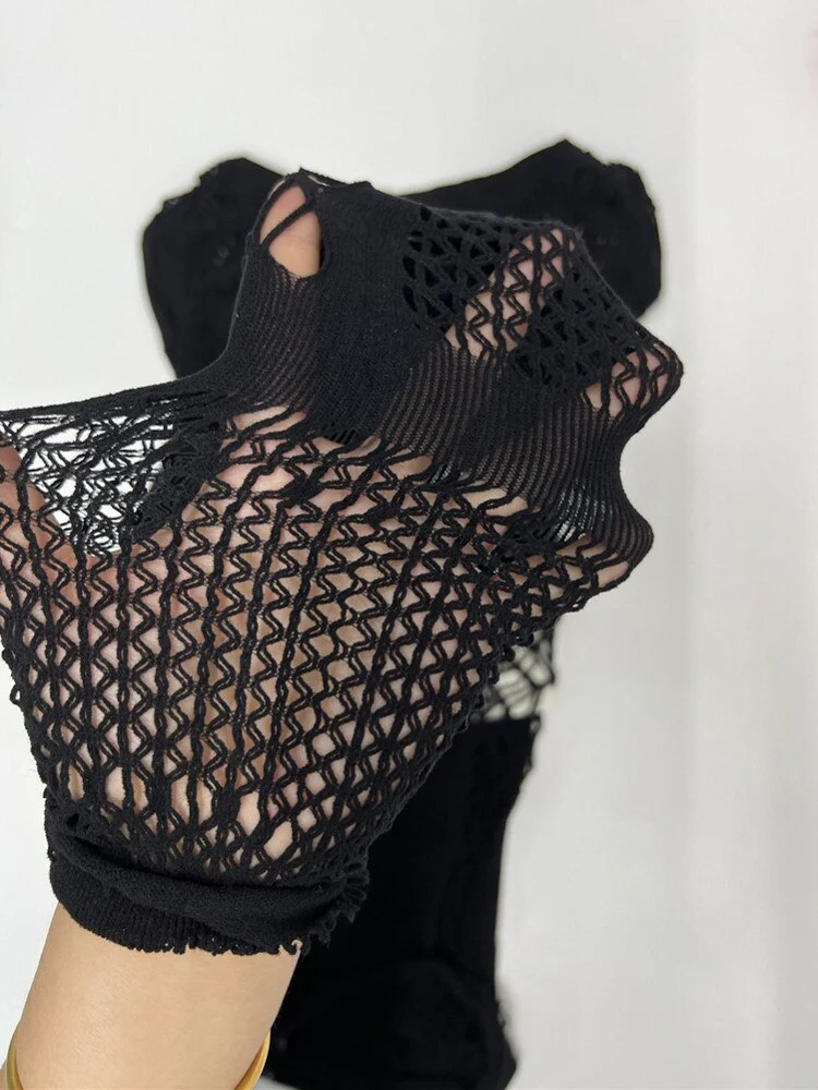 Joskaa Hollow Out Summer Dresses Casual Women 2022 Fashion Beach Strench See Through Sexy Design Underwear Clubwear Dress - Image 14