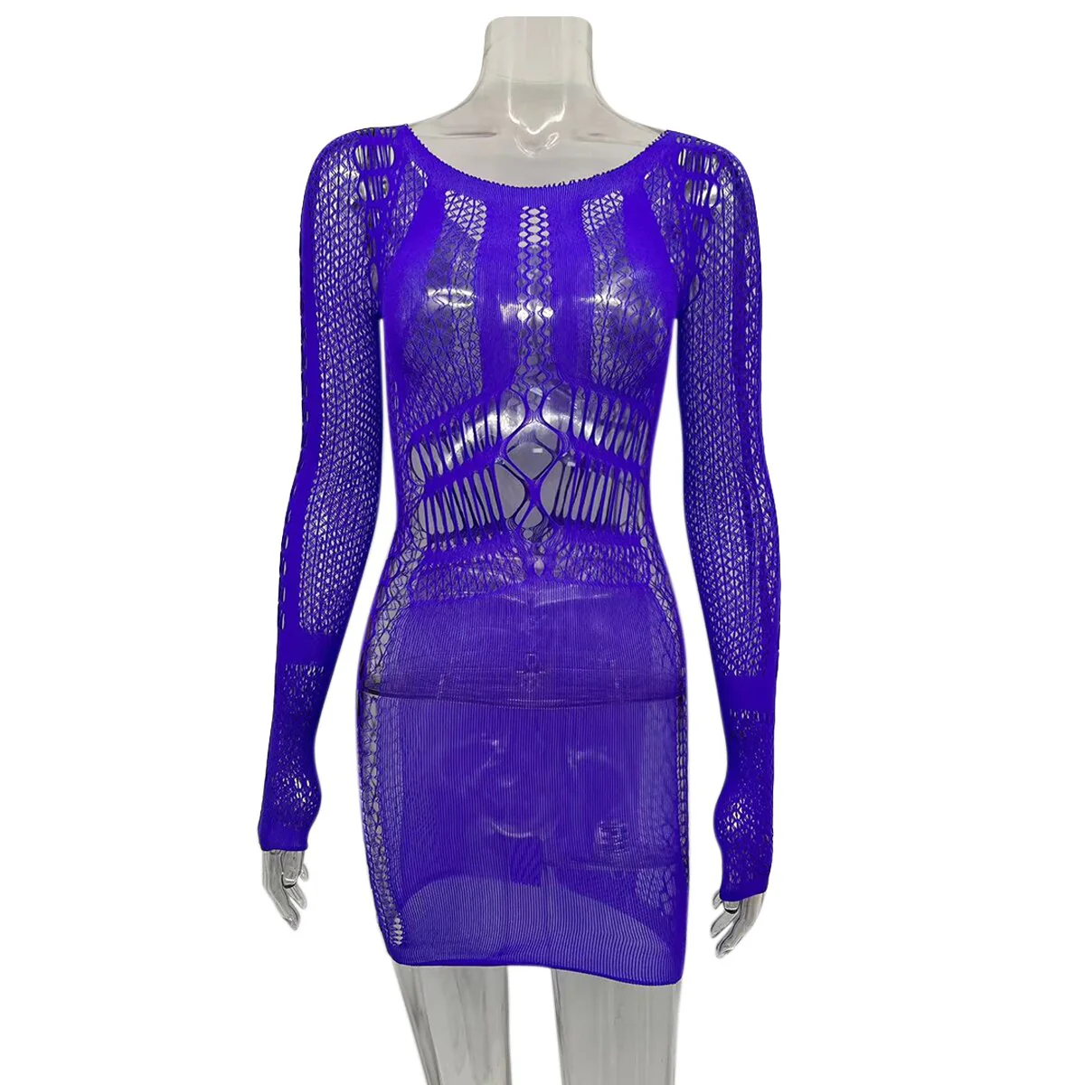 Joskaa Hollow Out Summer Dresses Casual Women 2022 Fashion Beach Strench See Through Sexy Design Underwear Clubwear Dress - Image 8