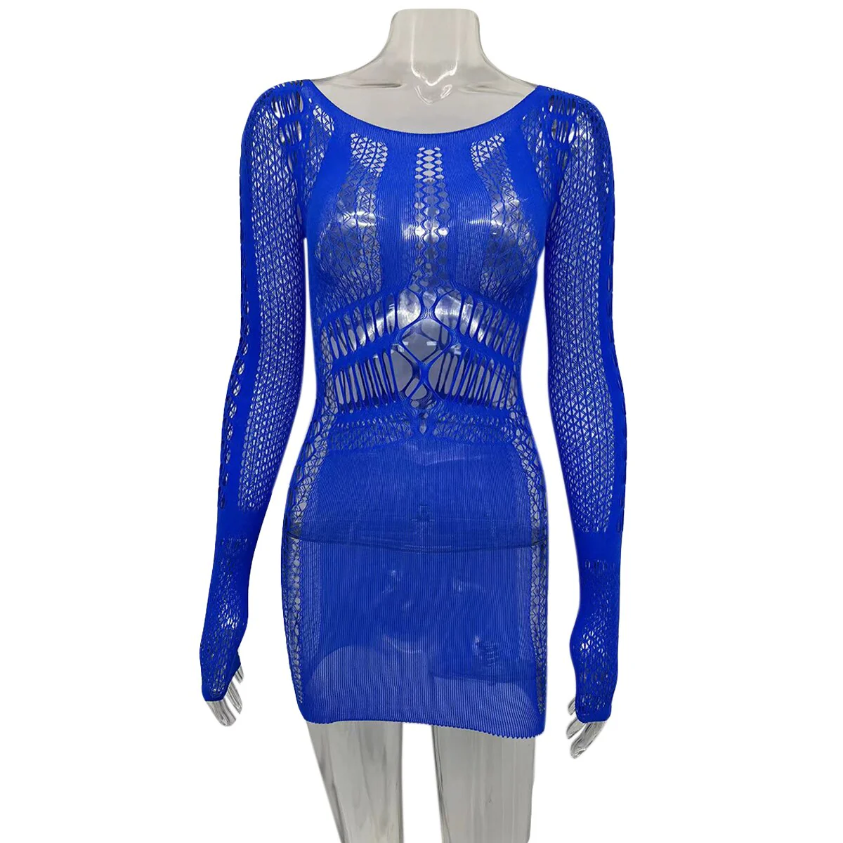 Joskaa Hollow Out Summer Dresses Casual Women 2022 Fashion Beach Strench See Through Sexy Design Underwear Clubwear Dress - Image 9