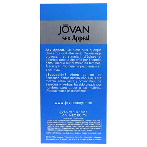 Jovan Sex Appeal By Coty | 3.0 Oz Cologne Spray | Fragrance For Men - Image 2