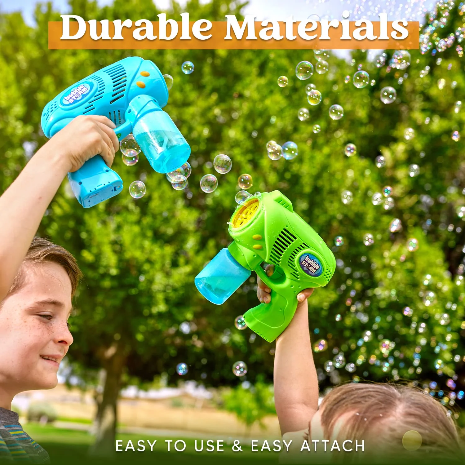 JOYIN 2 Bubble Guns with 2 Bottles Bubble Refill Solution (10 oz Total), Bubble Machine for Toddlers 1-3, Bubble Blaster Party Favors, Summer Toy, Outdoors Activity, Easter, Birthday Gift - Image 4