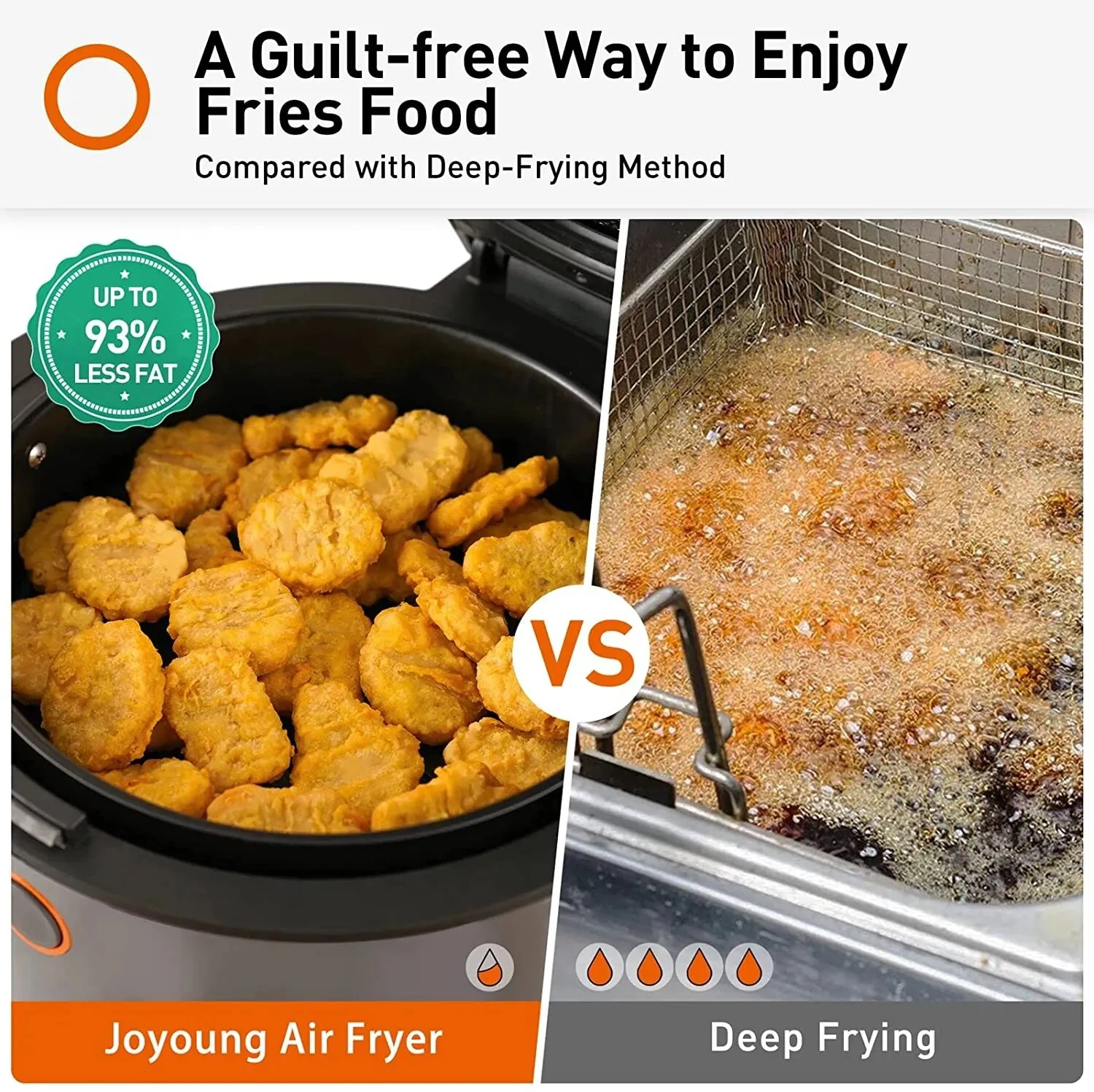JOYOUNG Air Fryer 10 in 1 Digital Air Fryer Oven 5.8 QT Air Fryer Toaster Oven Oilless Cooker 120° Visible Window Free Recipes - Image 4
