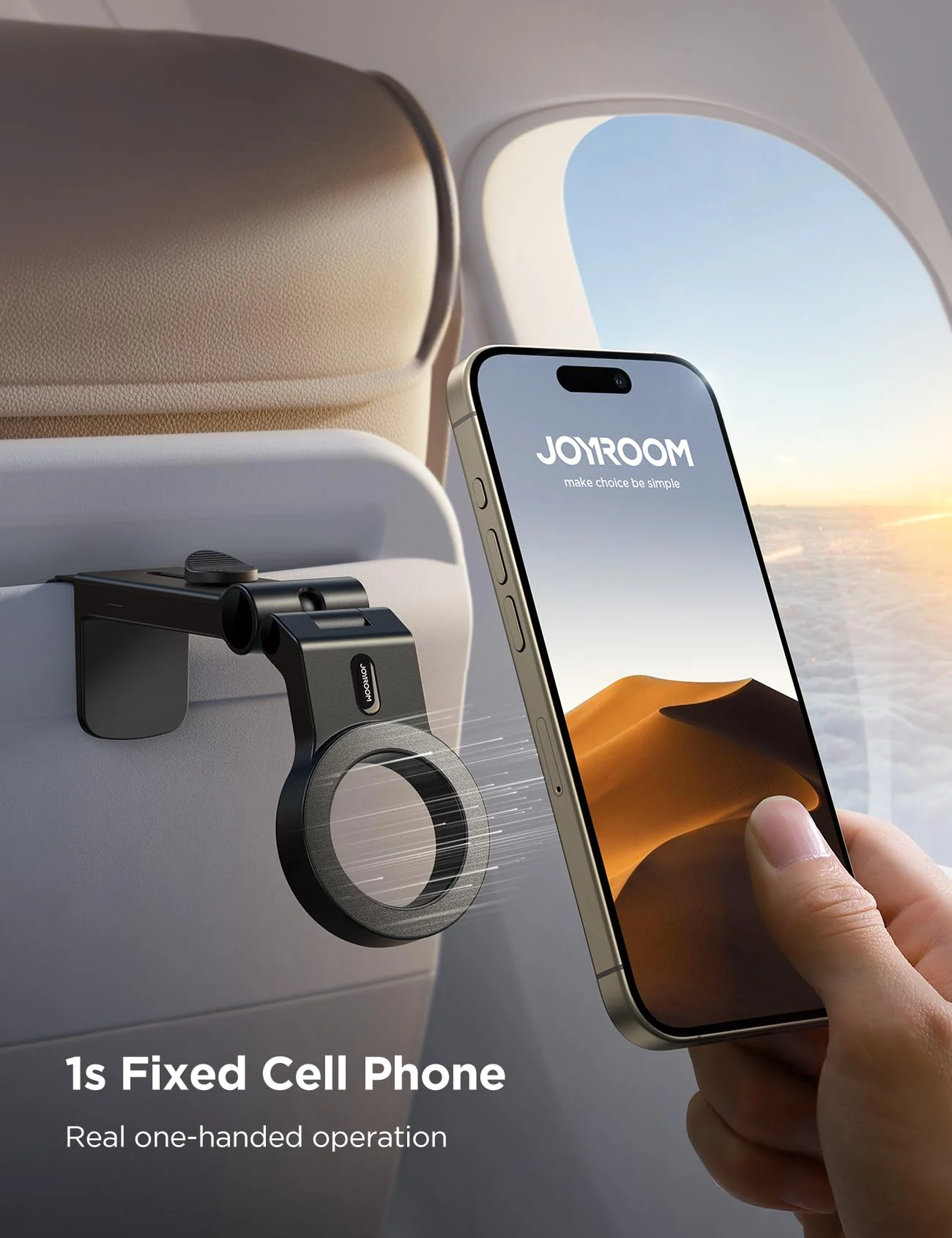 JOYROOM for Magsafe Airplane Phone Holder Travel Essentials, [Flexible Rotation] Hands-Free Plane Phone Hount, Airplane Travel Essentials for iPhone 15 Pro Max 14 13 12 Series & Magsafe Case - Image 9