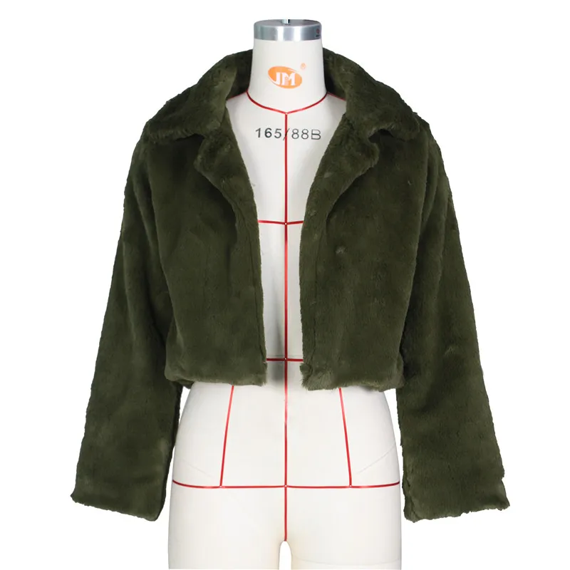 JRRY Casual Women Faux Fur Coats Long Sleeve Furry Cropped Jacket Open Stitch Fluffy Overcoat Plus Size XXL Outdoor Wear - Image 14