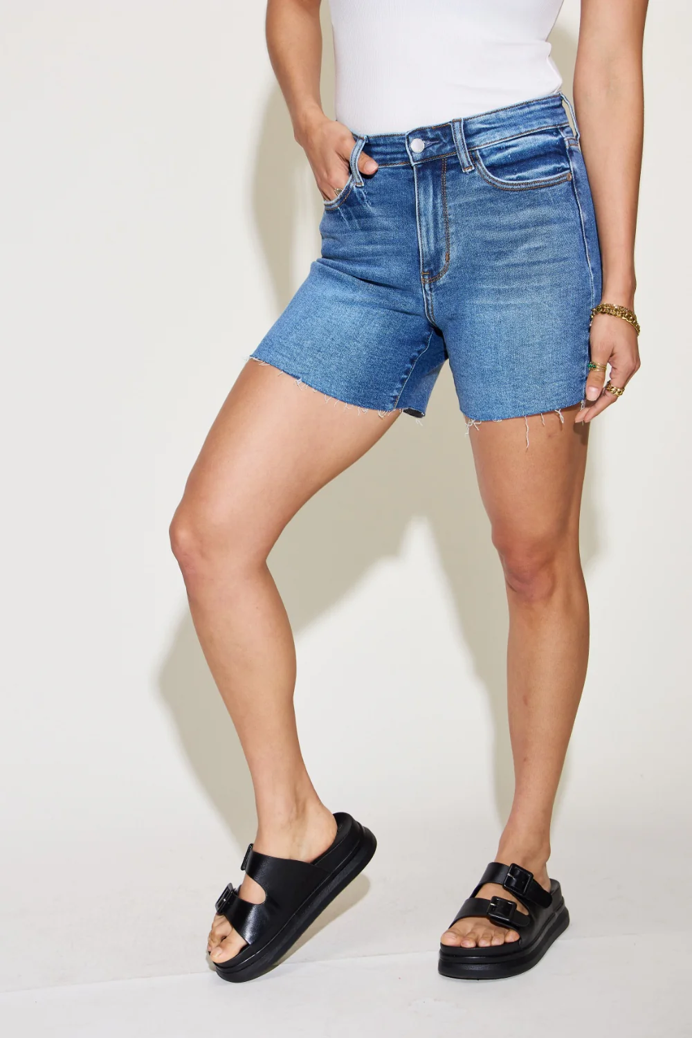 Judy Blue Full Size High Waist Slim Denim Shorts - Image 4