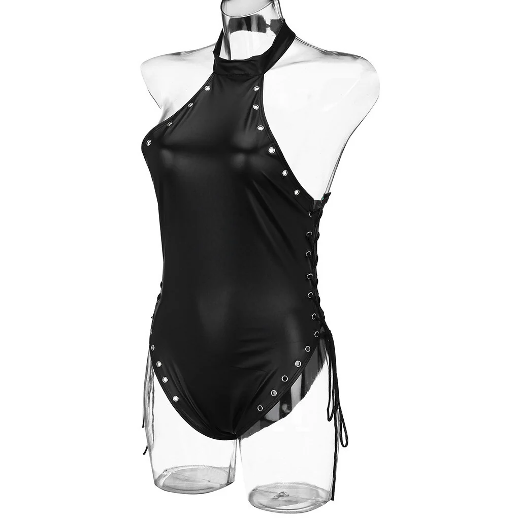 Jumpsuit Women Sexy Tops Bandage One-piece leather Bodysuit Teddy Lingerie Clubwear Sexy Club Costumes Female Sexy Top 2021 new - Image 6