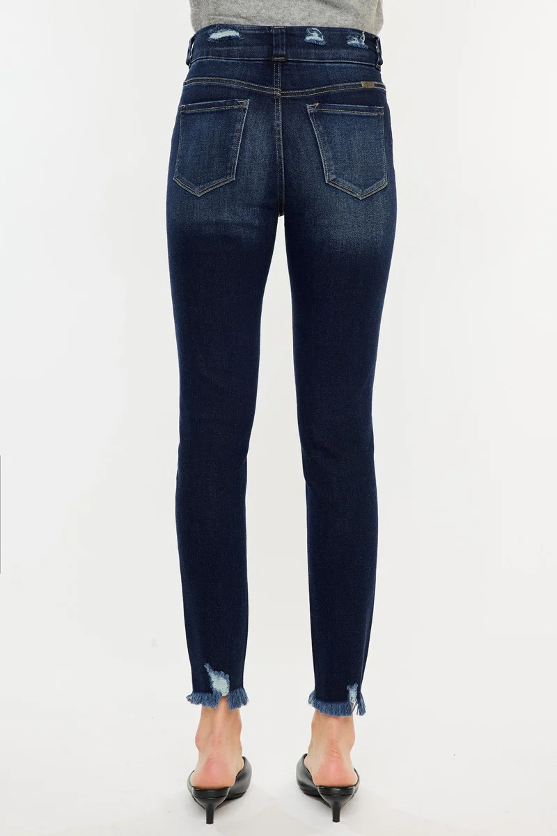 Kancan Full Size Cat's Whiskers Raw Hem High Waist Jeans - Image 11