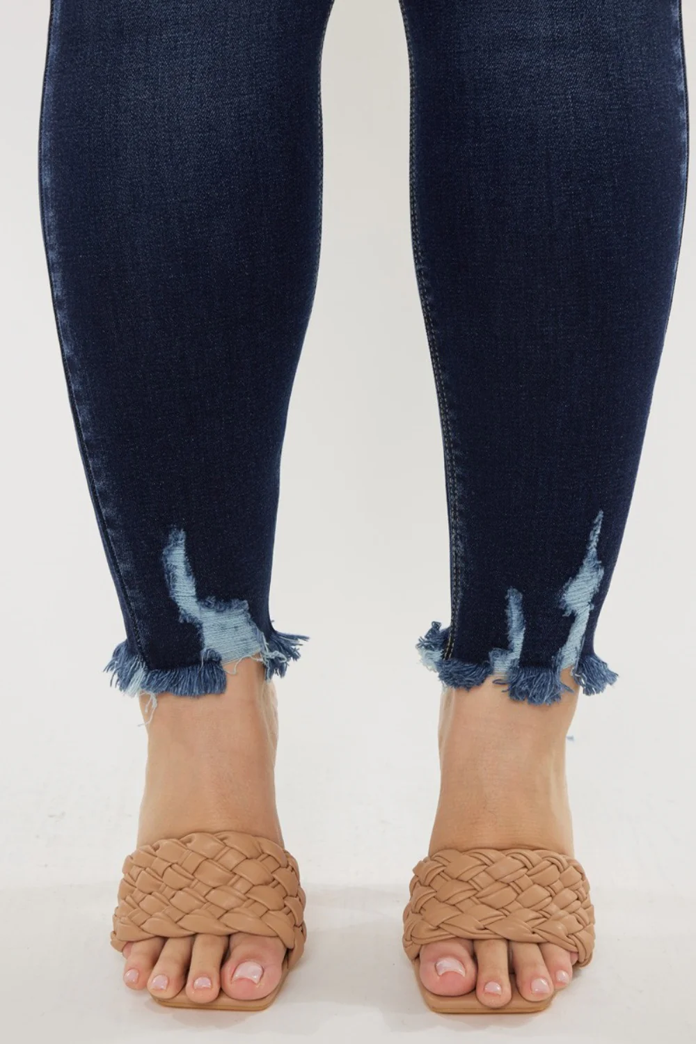 Kancan Full Size Cat's Whiskers Raw Hem High Waist Jeans - Image 14