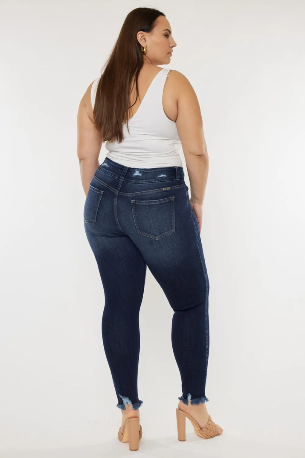 Kancan Full Size Cat's Whiskers Raw Hem High Waist Jeans - Image 2
