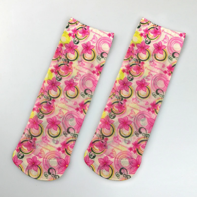 KASURE New Fashion Flower Butterfly Pattern Print Women Ankle Socks Elastic Spring Summer Soft Ladies Socks - Image 17