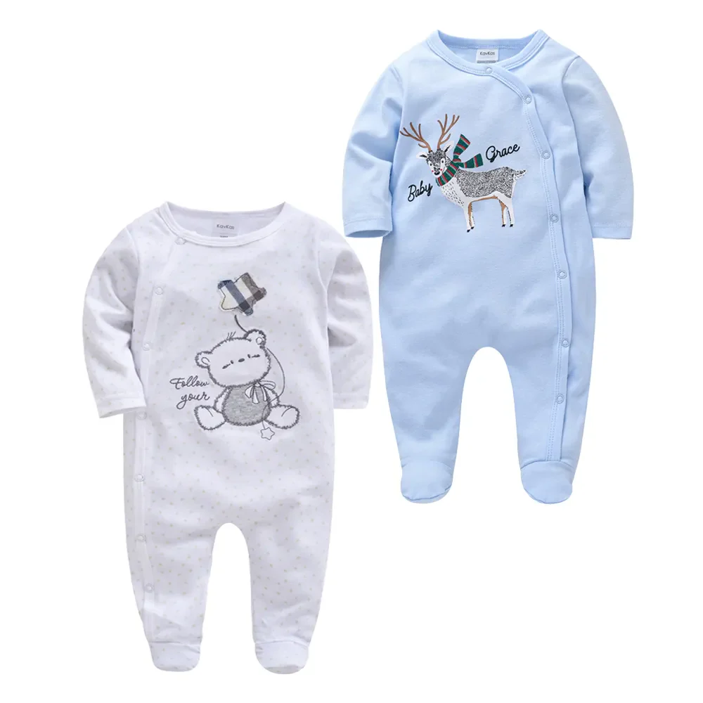 Kavkas 2 Pcs/set Baby Boy Rompers Long Sleeve 100% Cotton Cartoon Print Overalls 0-12 Months Autumn Girls Clothes Infant Costume - Image 14