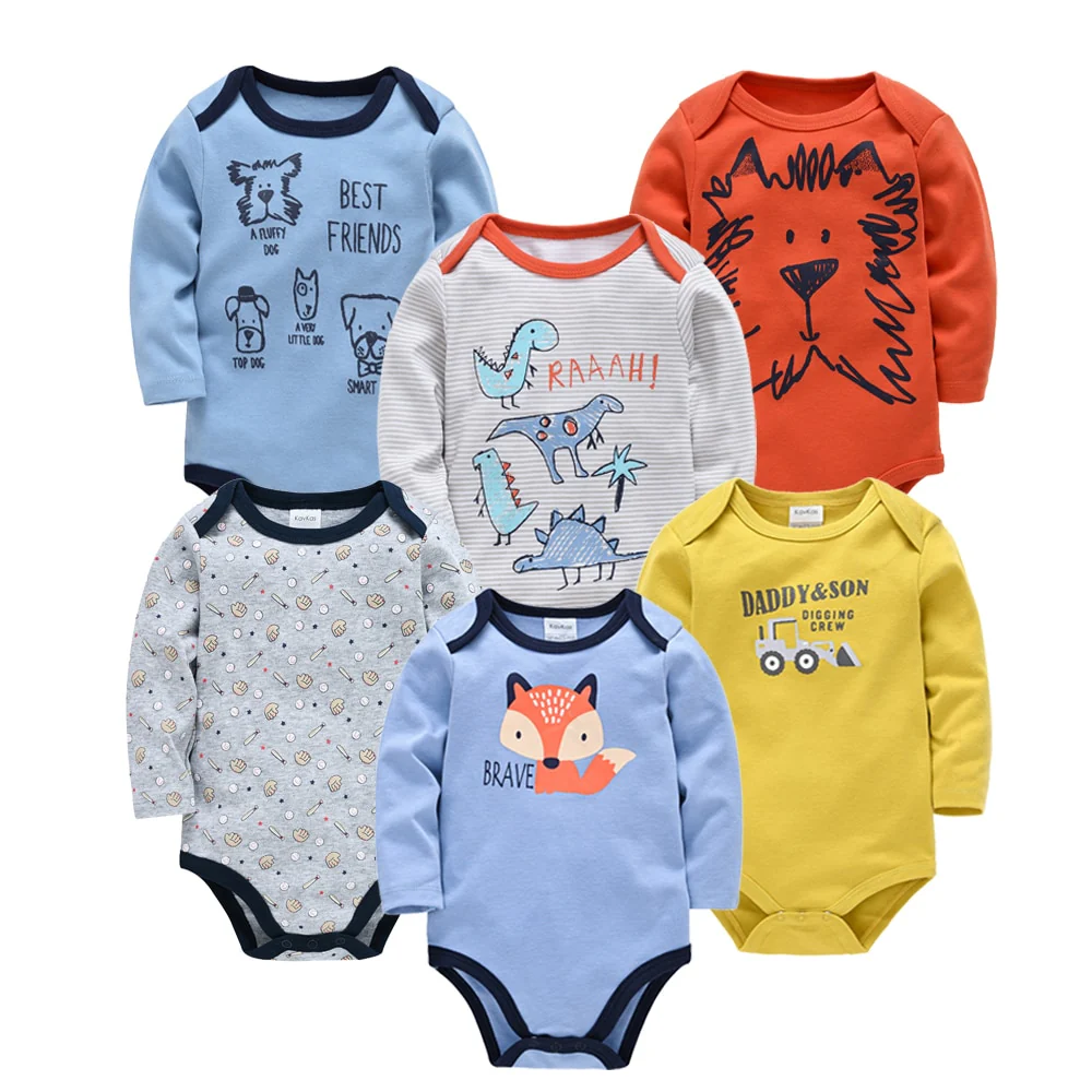 Kavkas Baby Boys Girls Bodysuit 6 PCS 3 PCS Long Sleeve 100% Cotton Baby Clothes 0-12 months Newborn body bebe Jumpsuit Clothing - Image 15