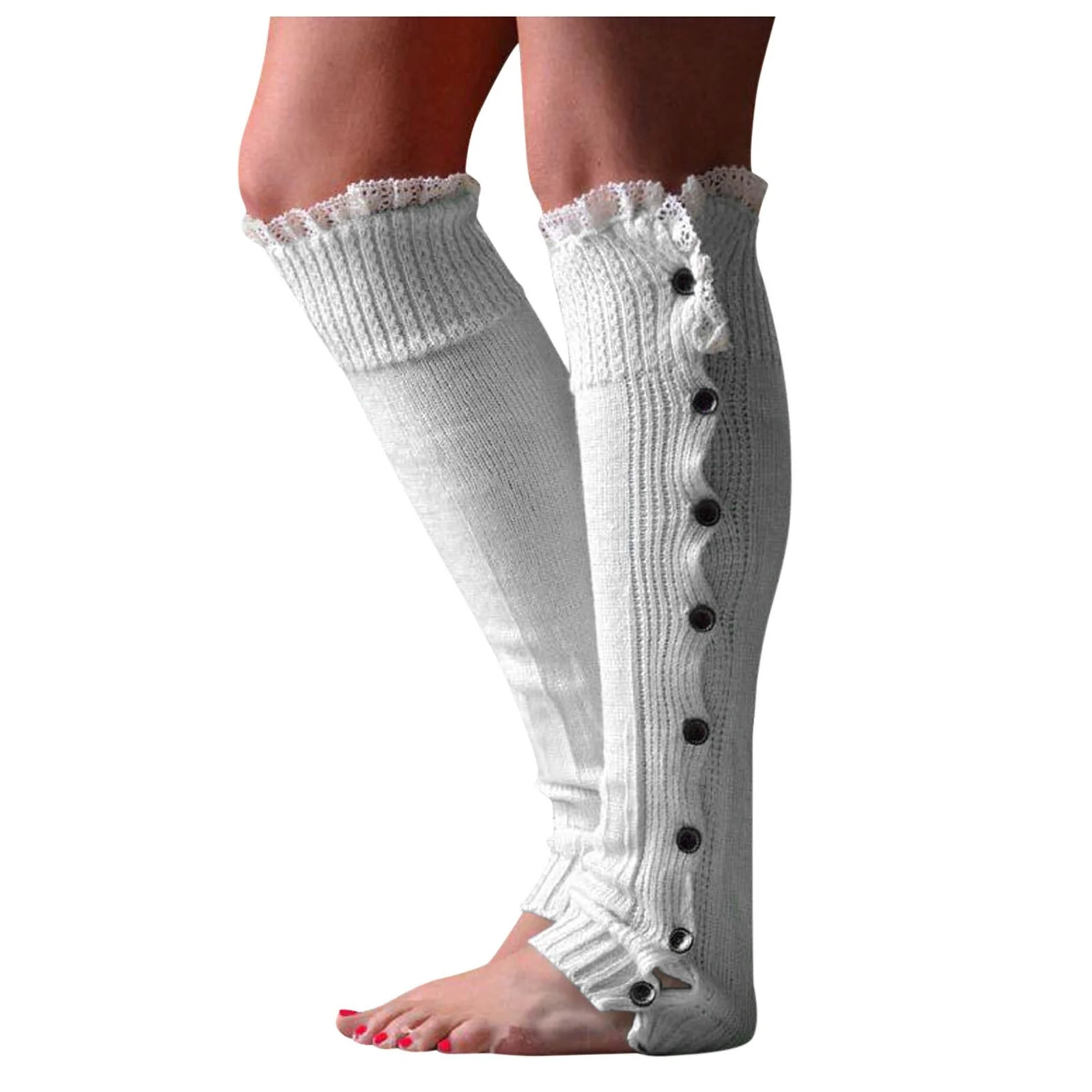 Kawaii Christmas Wool Long Socks Winter Women Over Knee Socks Sexy Thick Thermal Thigh-High Stockings Gaiters Solid color #P5 - Image 11