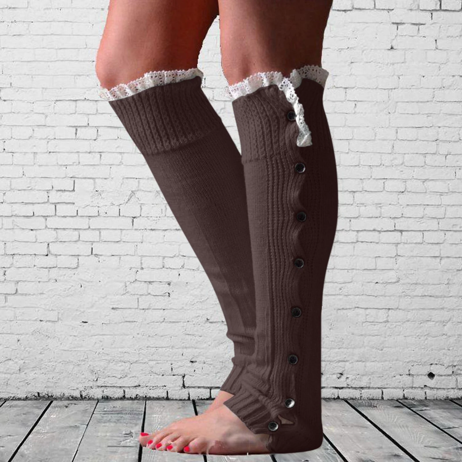 Kawaii Christmas Wool Long Socks Winter Women Over Knee Socks Sexy Thick Thermal Thigh-High Stockings Gaiters Solid color #P5 - Image 6
