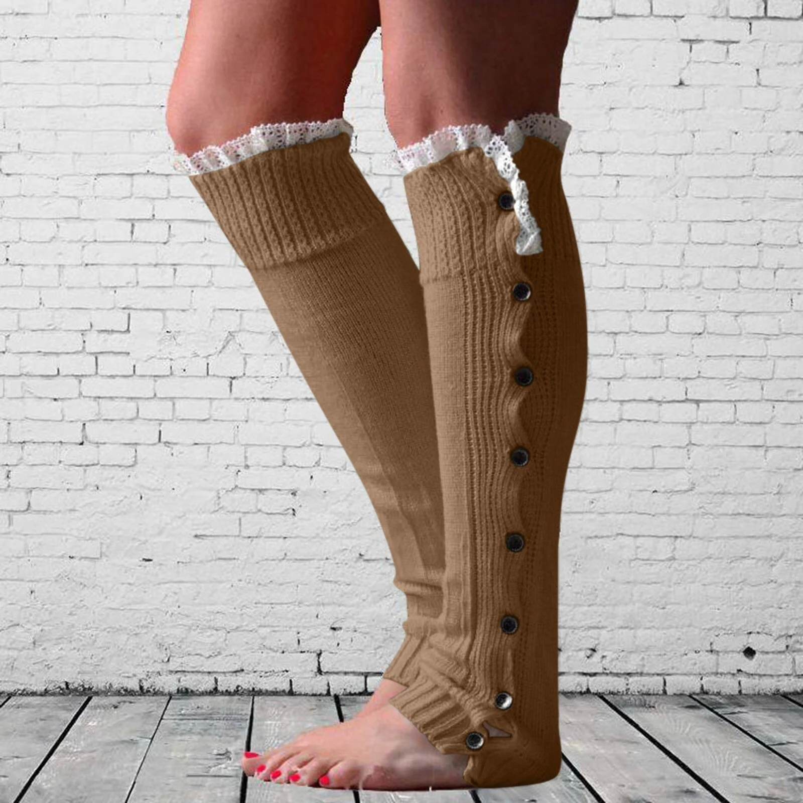 Kawaii Christmas Wool Long Socks Winter Women Over Knee Socks Sexy Thick Thermal Thigh-High Stockings Gaiters Solid color #P5 - Image 8