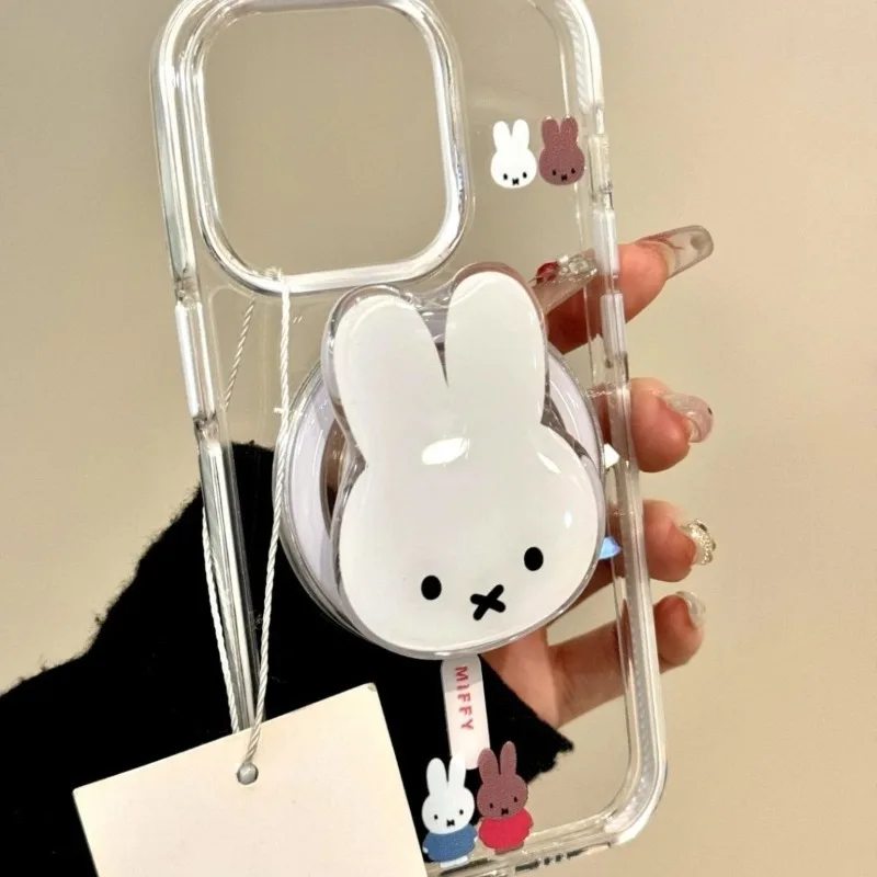 Kawaii Miffy Rabbit Magnetic Phone Stand Cartoon Telescopic Portable Stand Girls Fun Festival Gift - Image 2